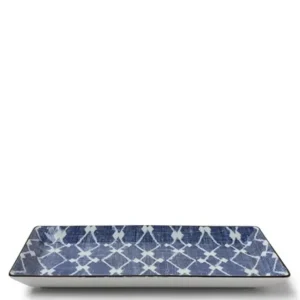 MIYA Company Medium Plates^Aizome Hishi Rectangle Plate