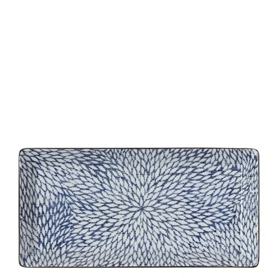 aizome_mums_rectangle_pla_0.webp MIYA Company Medium Plates^Aizome Mums Rectangle Plate