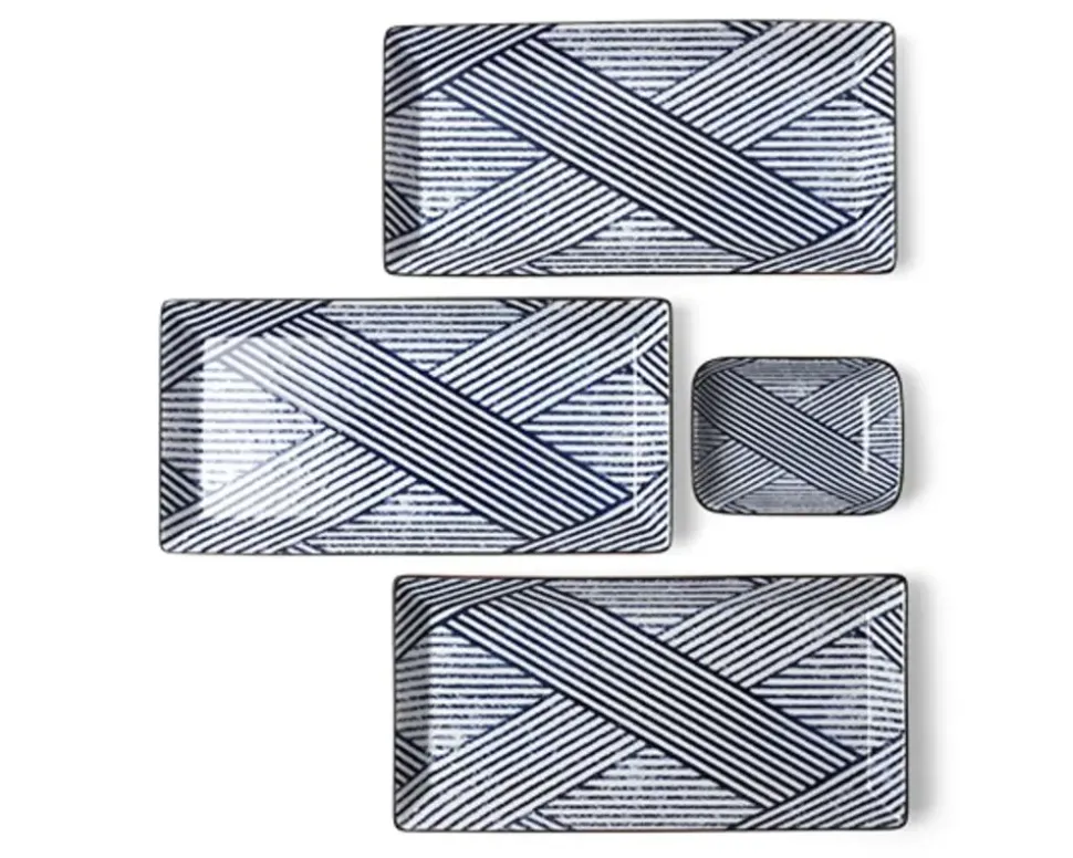 aizome_shima_rectangle_pl_2.webp MIYA Company Medium Plates^Aizome Shima Rectangle Plate