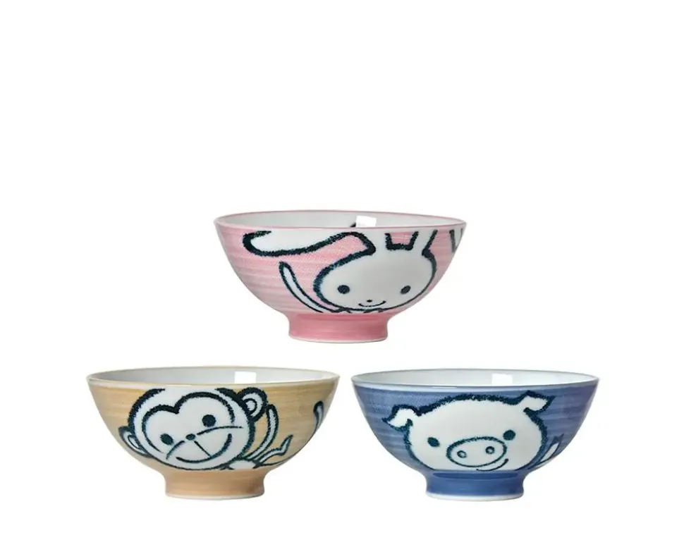 animal__rice_bowl_set_3.webp MIYA Company Bowls^Animal 4.5" Rice Bowl Set