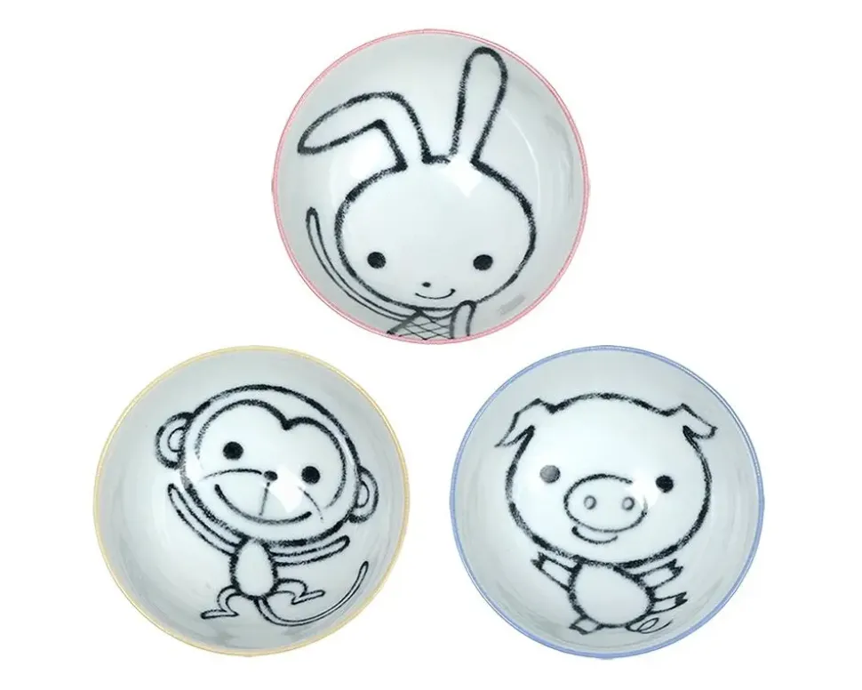 animal__rice_bowl_set_4.webp MIYA Company Bowls^Animal 4.5" Rice Bowl Set