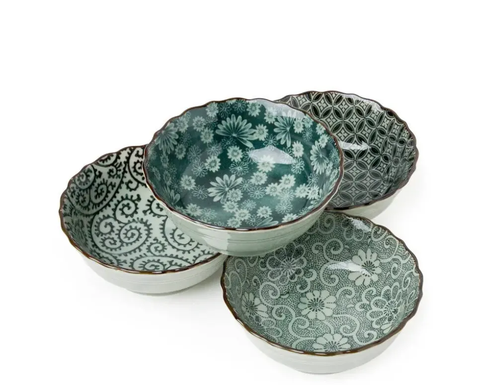 antique_green__bowl_set_1.webp MIYA Company Bowl Sets^Antique Green 4.75" Bowl Set