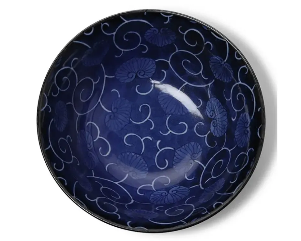 aoikarakusa__bowl_2.webp MIYA Company Medium Bowls^Aoi-Karakusa 6" Bowl