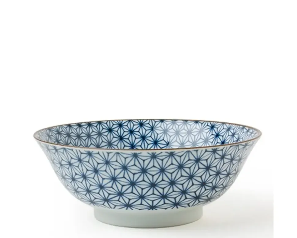 asanoha_colors__bowl__blu_1-1.webp MIYA Company Ramen Bowls^Asanoha Colors 7.25" Bowl - Blue