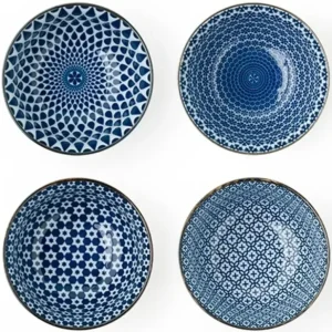 MIYA Company Bowl Sets^Blue & White 5