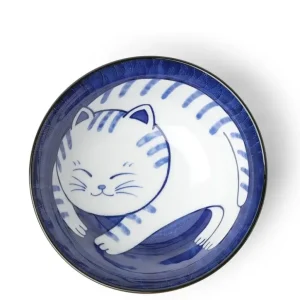 MIYA Company Bowls^Blue & White Cat 5-3/4