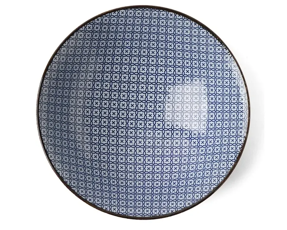 blue__white_mosaic__bowl_2-1.webp MIYA Company Serving Bowls & Plates^Blue & White Mosaic 9.75" Bowl