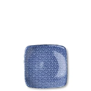 MIYA Company Small Plates^Blue & White Waves 3.5" Plate