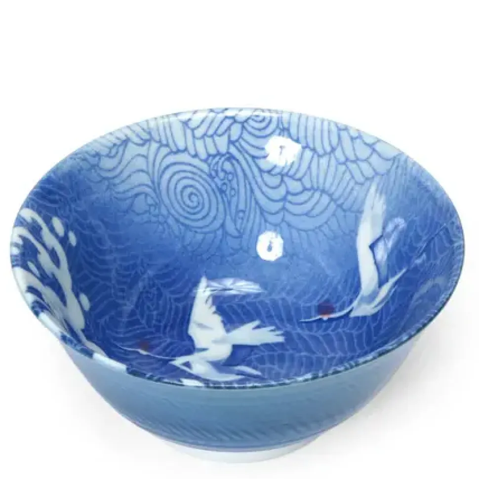 blue_cranes__bowl_0.webp MIYA Company Medium Bowls^Blue Cranes 6" Bowl