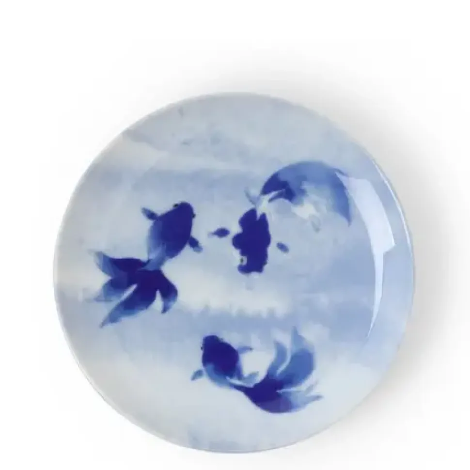 blue_fish_swimming_plate_0.webp MIYA Company Plates^Blue Fish Swimming Plate