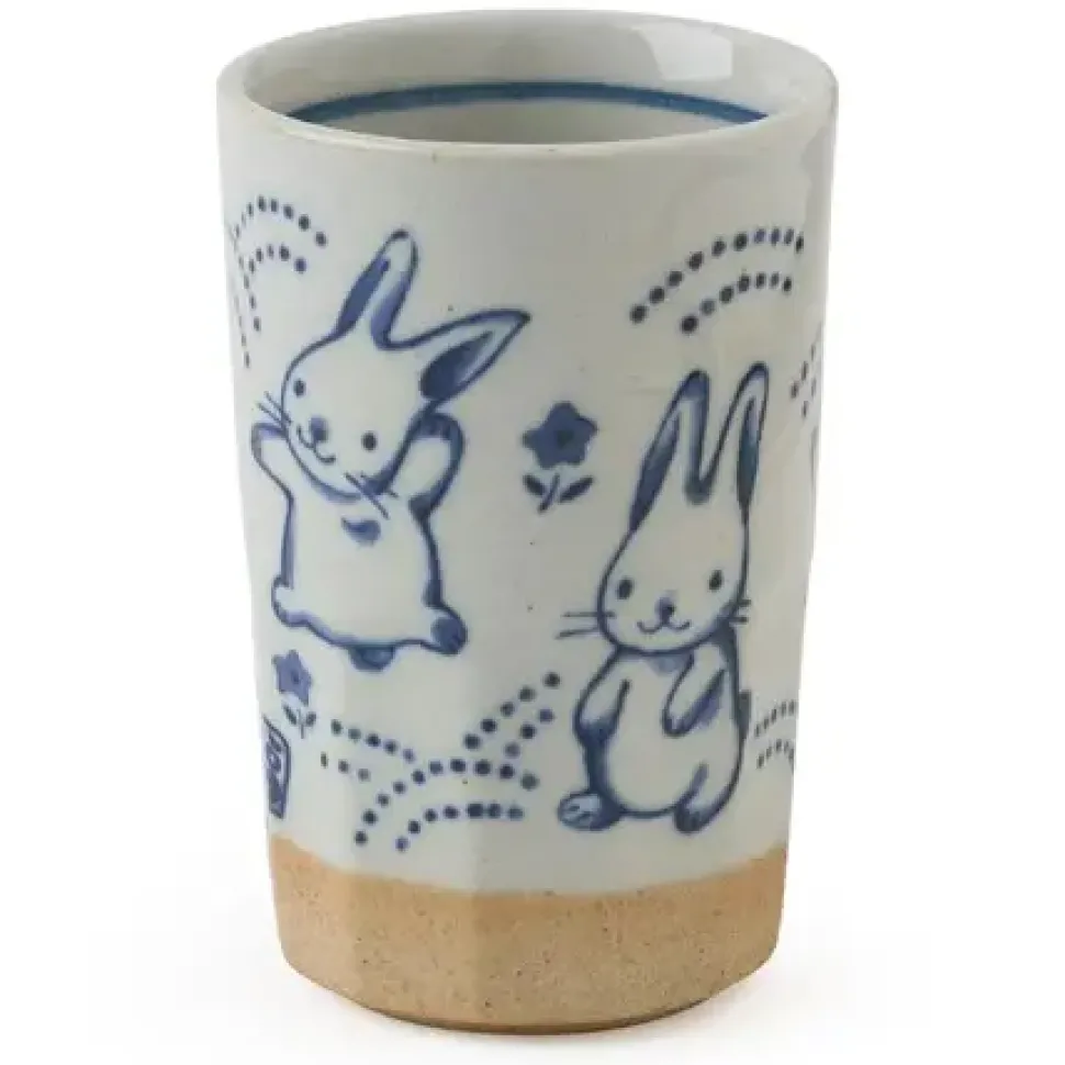 blue_rabbits_cup__oz_0.webp MIYA Company Cups/Mugs^Blue Rabbits Cup 9 Oz.