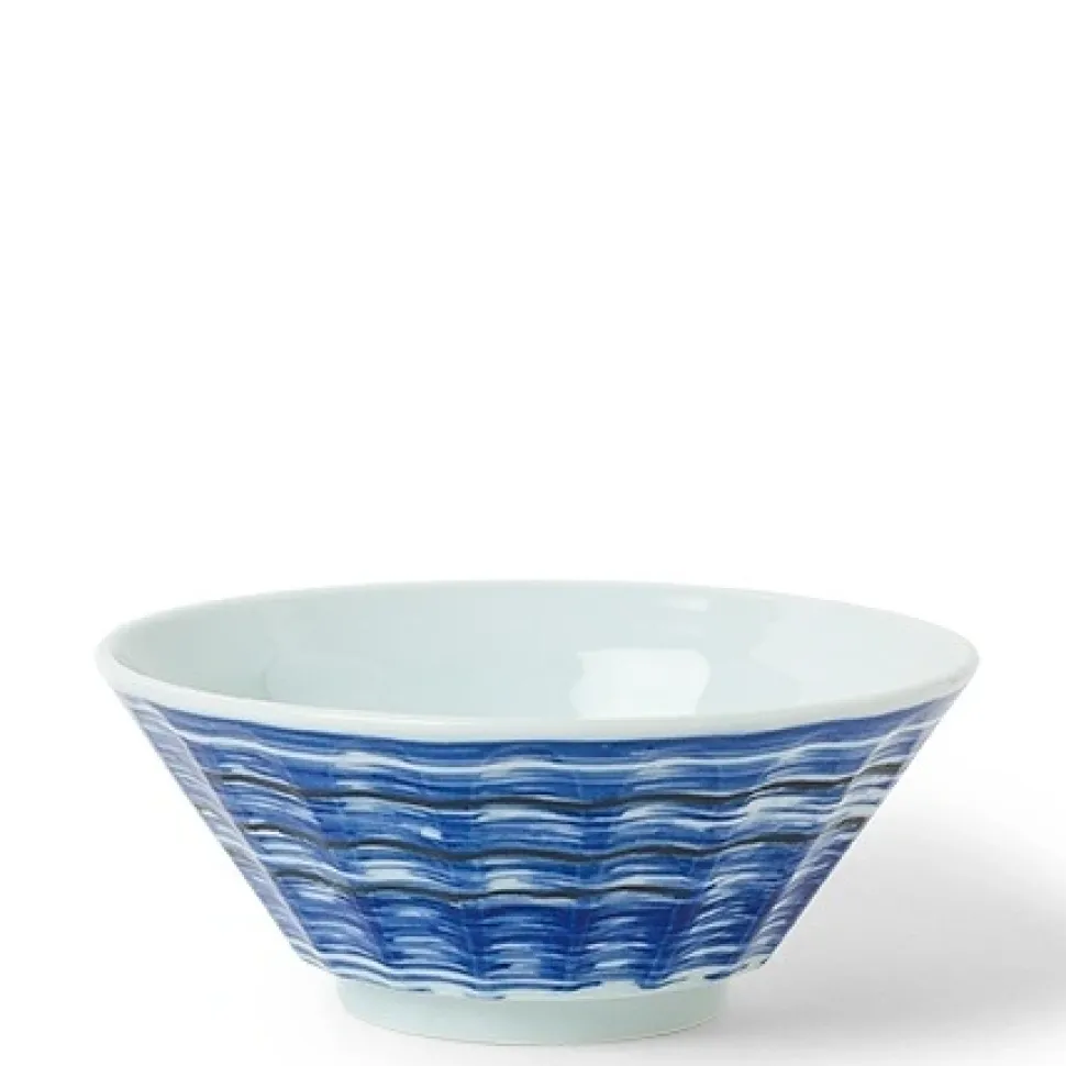 blue_strokes__ramen_bowl_0-1.webp MIYA Company Ramen Bowls^Blue Strokes 8.5" Ramen Bowl
