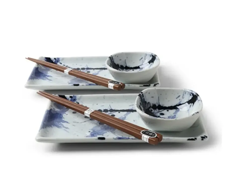 blue_sumi_sushi_set_2.webp MIYA Company Plate Sets^Blue Sumi Sushi Set