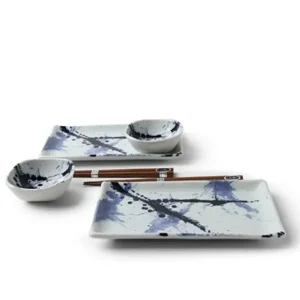 MIYA Company Plate Sets^Blue Sumi Sushi Set