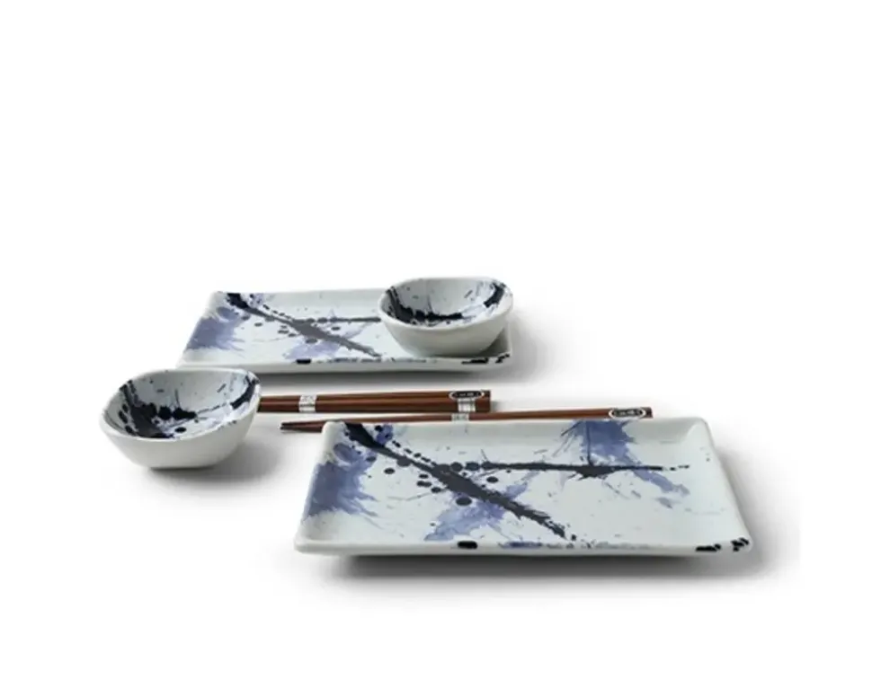 blue_sumi_sushi_set_3.webp MIYA Company Plate Sets^Blue Sumi Sushi Set