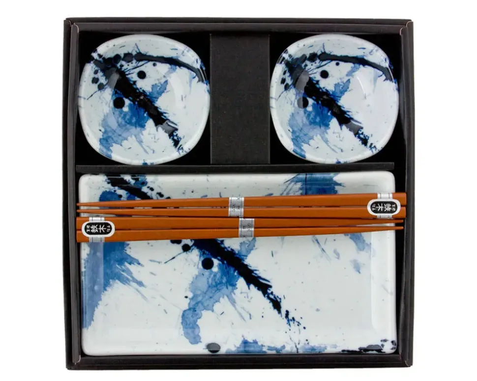 blue_sumi_sushi_set_4.webp MIYA Company Plate Sets^Blue Sumi Sushi Set