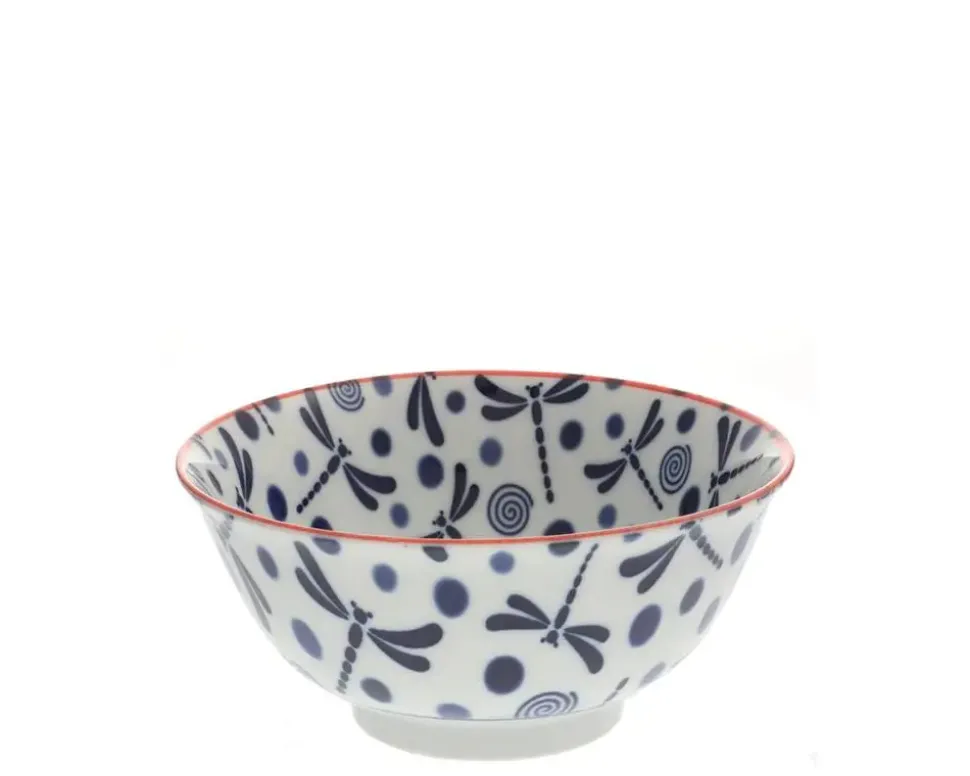 bowl_blue_dragonfly__1.webp MIYA Company Blue & White 6" Bowls^Bowl Blue Dragonfly 6"