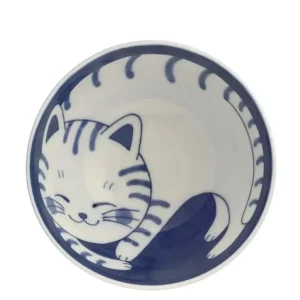 MIYA Company Bowls^Bowl Rice Cat Blue Tabby 4-5/8