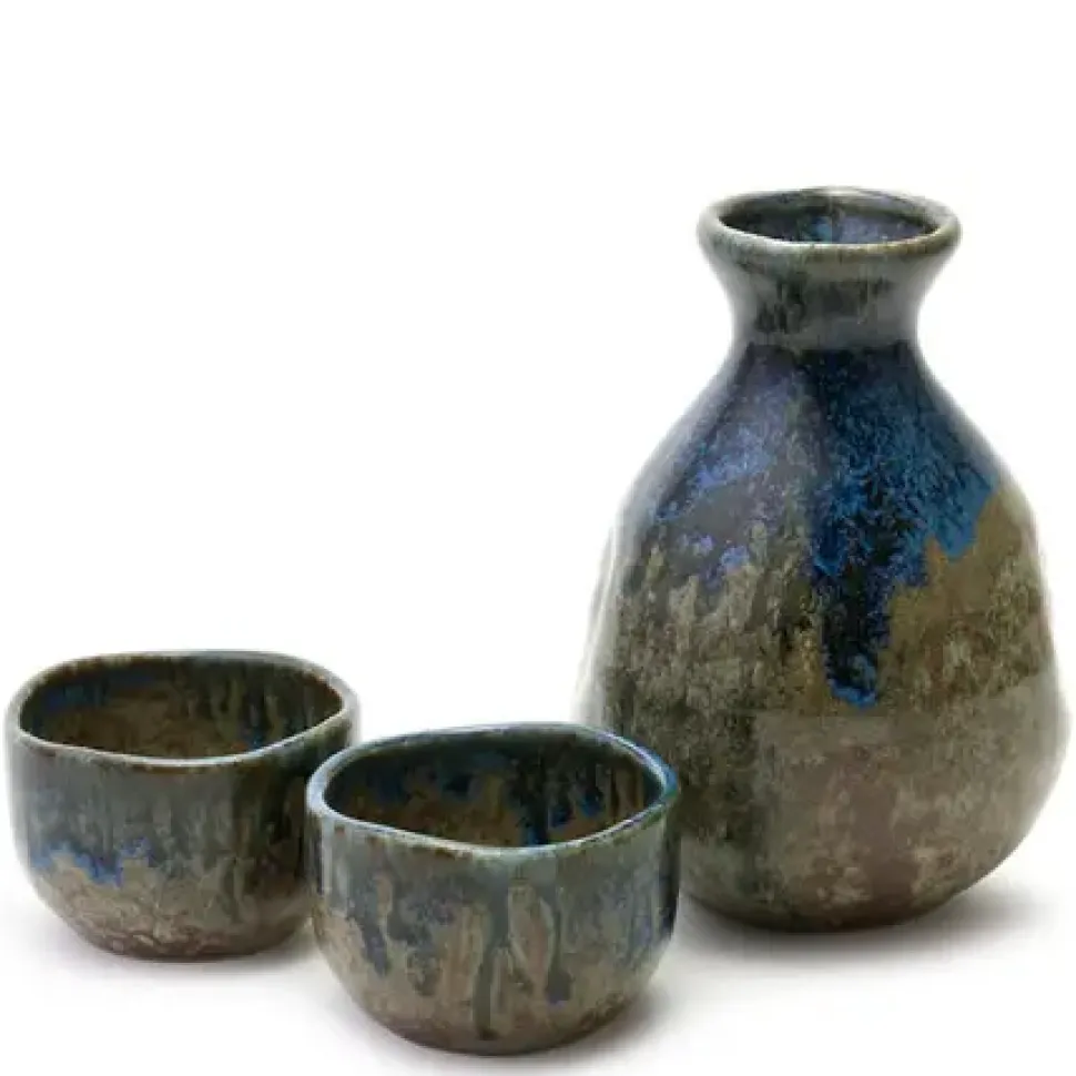 brown__blue_glaze_sake_se_0.webp MIYA Company Sake Sets^Brown & Blue Glaze Sake Set