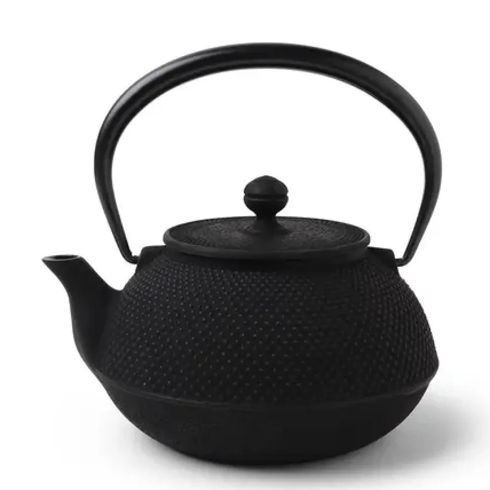 cast_iron_teapot_black_ho_0-3.webp MIYA Company Teapots - Cast Iron^Cast Iron Teapot Black Hobnail 1.3L