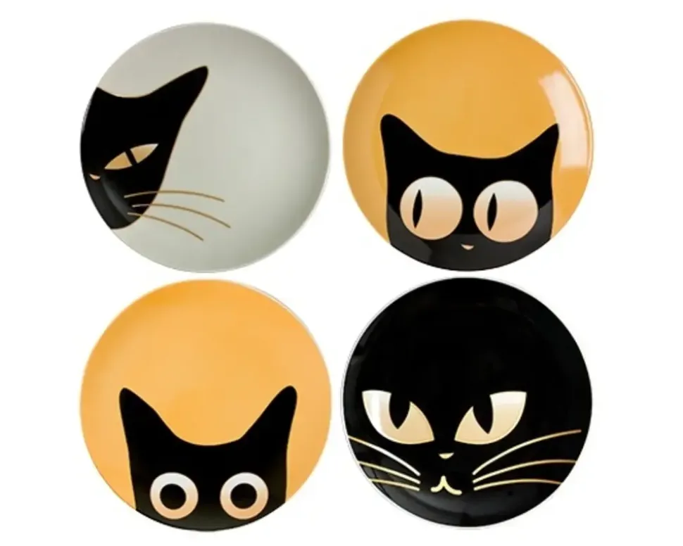cat_eyes__dessert_plate_s_1.webp MIYA Company Plates^Cat Eyes 6.5" Dessert Plate Set