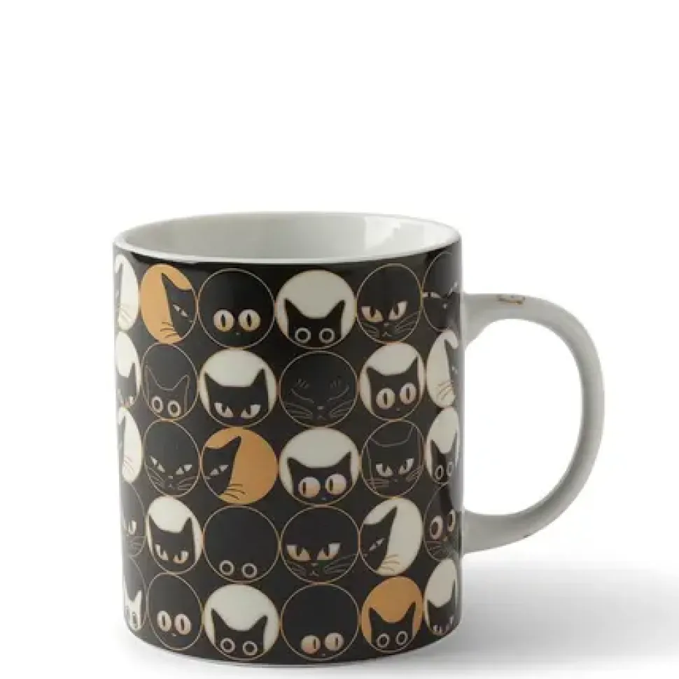 cat_eyes__oz_mug__black_0.webp MIYA Company Cups/Mugs^Cat Eyes 8 Oz. Mug - Black