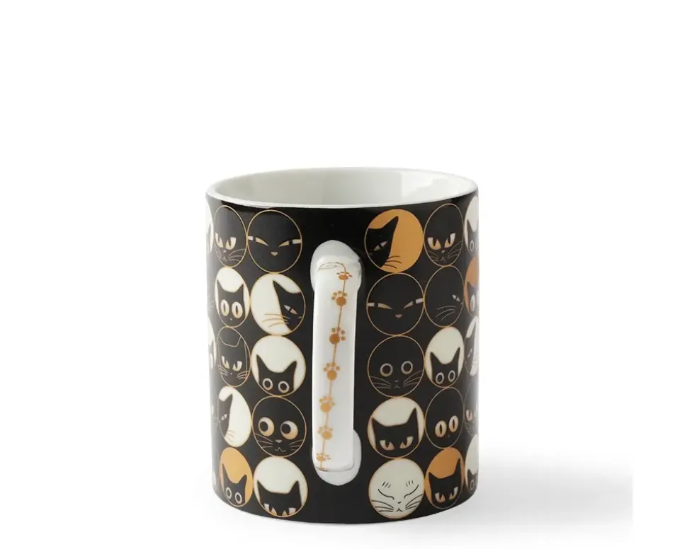 cat_eyes__oz_mug__black_2.webp MIYA Company Cups/Mugs^Cat Eyes 8 Oz. Mug - Black