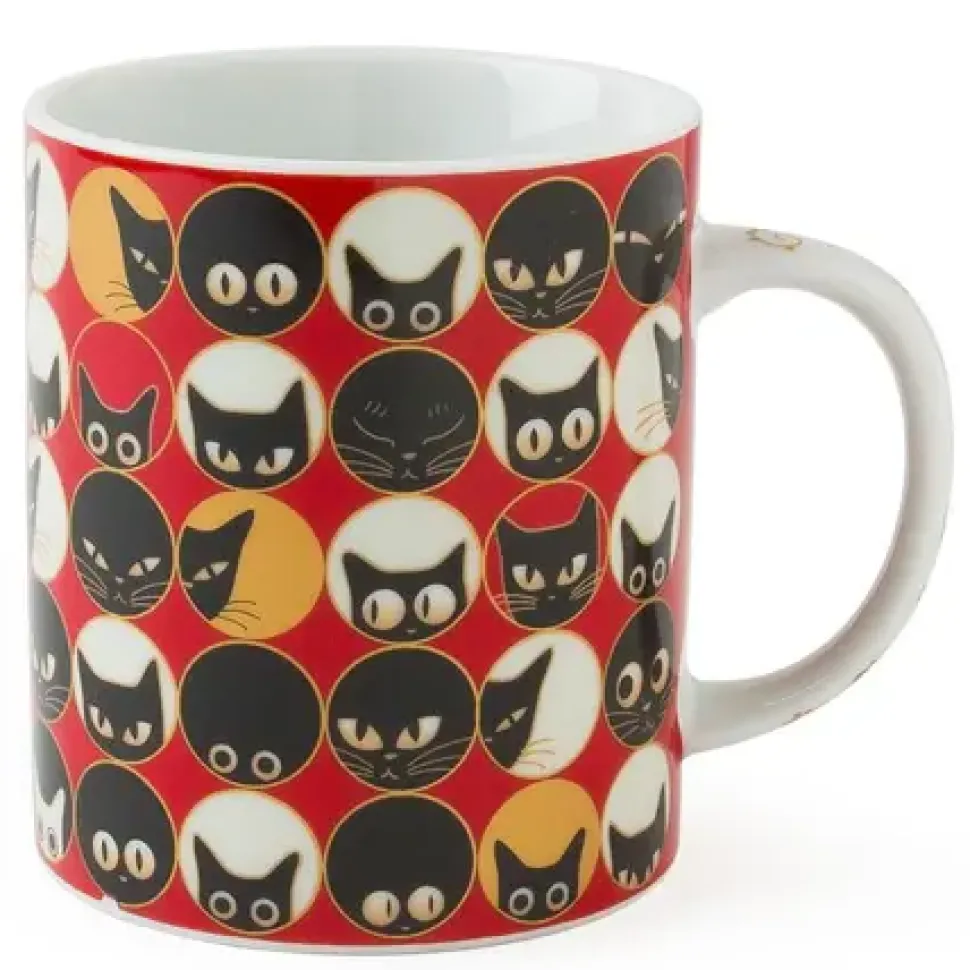 cat_eyes__oz_mug__red_0.webp MIYA Company Cups/Mugs^Cat Eyes 8 Oz. Mug - Red