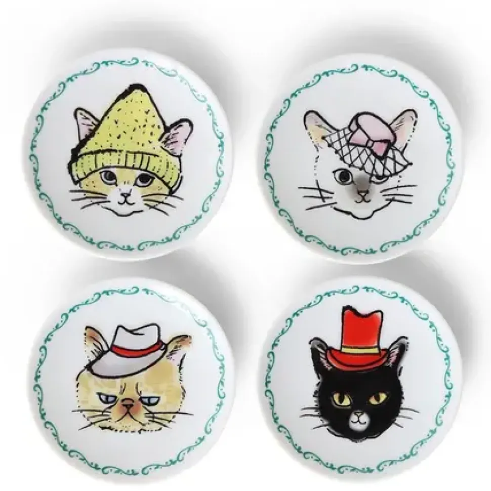 cats_in_hats_mini_plate_s_0.webp MIYA Company Plates^Cats In Hats Mini Plate Set