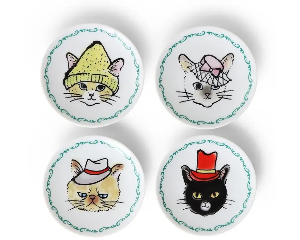 cats_in_hats_mini_plate_s_1.webp MIYA Company Plates^Cats In Hats Mini Plate Set