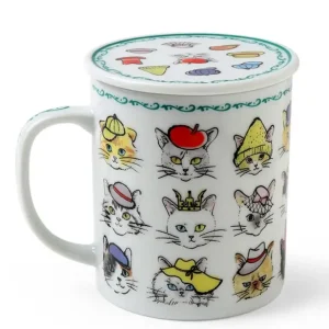 MIYA Company Cups/Mugs^Cats In Hats Mug With Lid