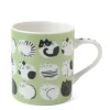 MIYA Company Cups/Mugs^Cozy Cats 8 Oz. Mug - Green