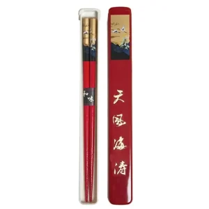 MIYA Company Chopsticks^Cranes Chopsticks With Case - Red