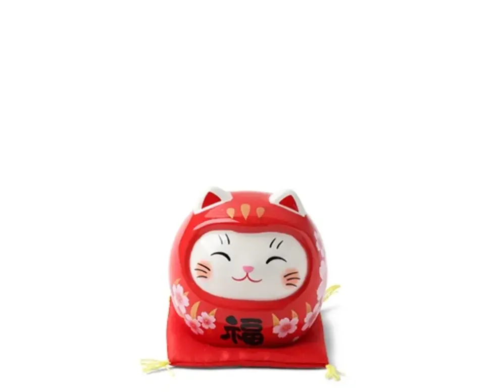 daruma_fortune_cat_figuri_1.webp MIYA Company Figurines^Daruma Fortune Cat Figurine