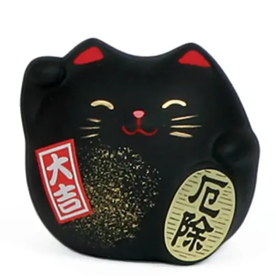 feng_shui_cat___black_0.webp MIYA Company Figurines^Feng Shui Cat 2.25" - Black
