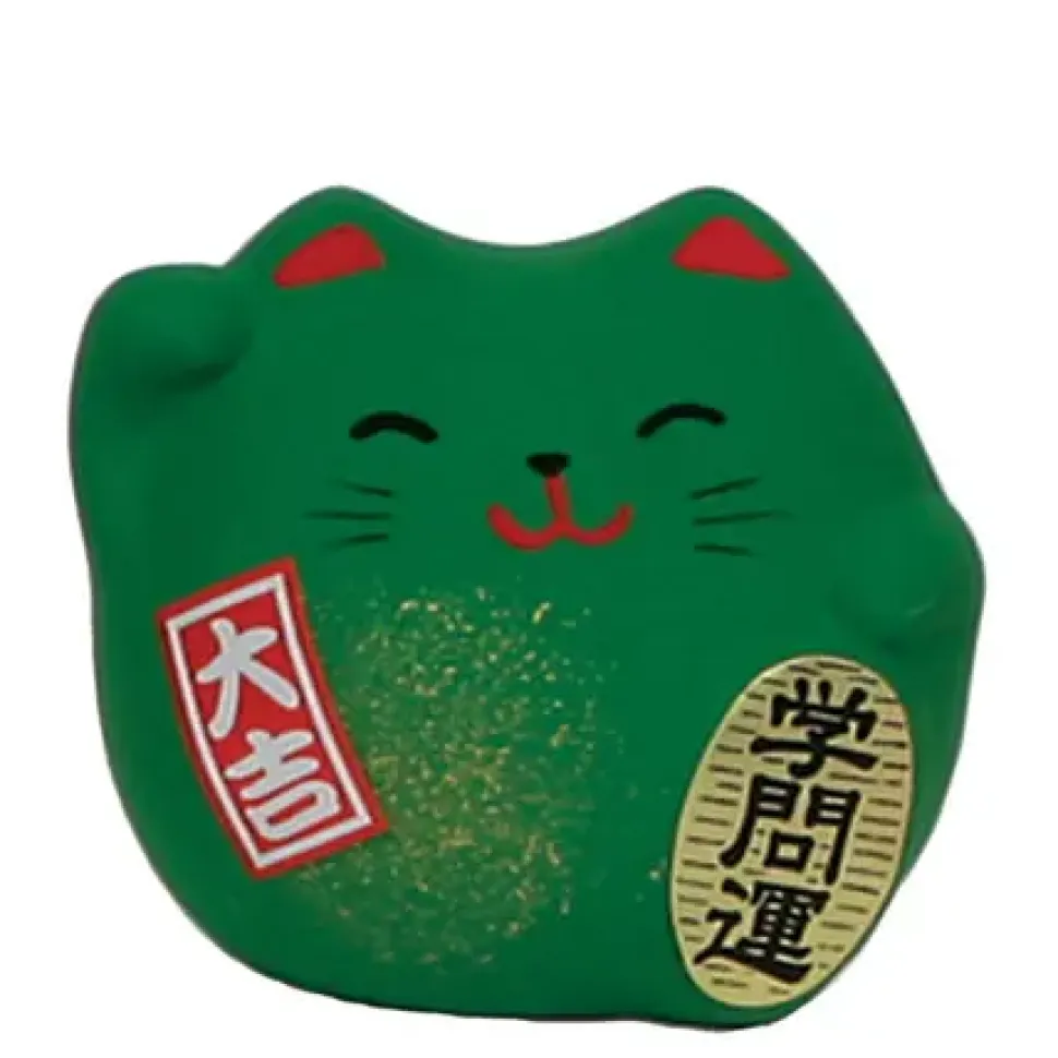 feng_shui_cat___green_0.webp MIYA Company Figurines^Feng Shui Cat 2.25" - Green