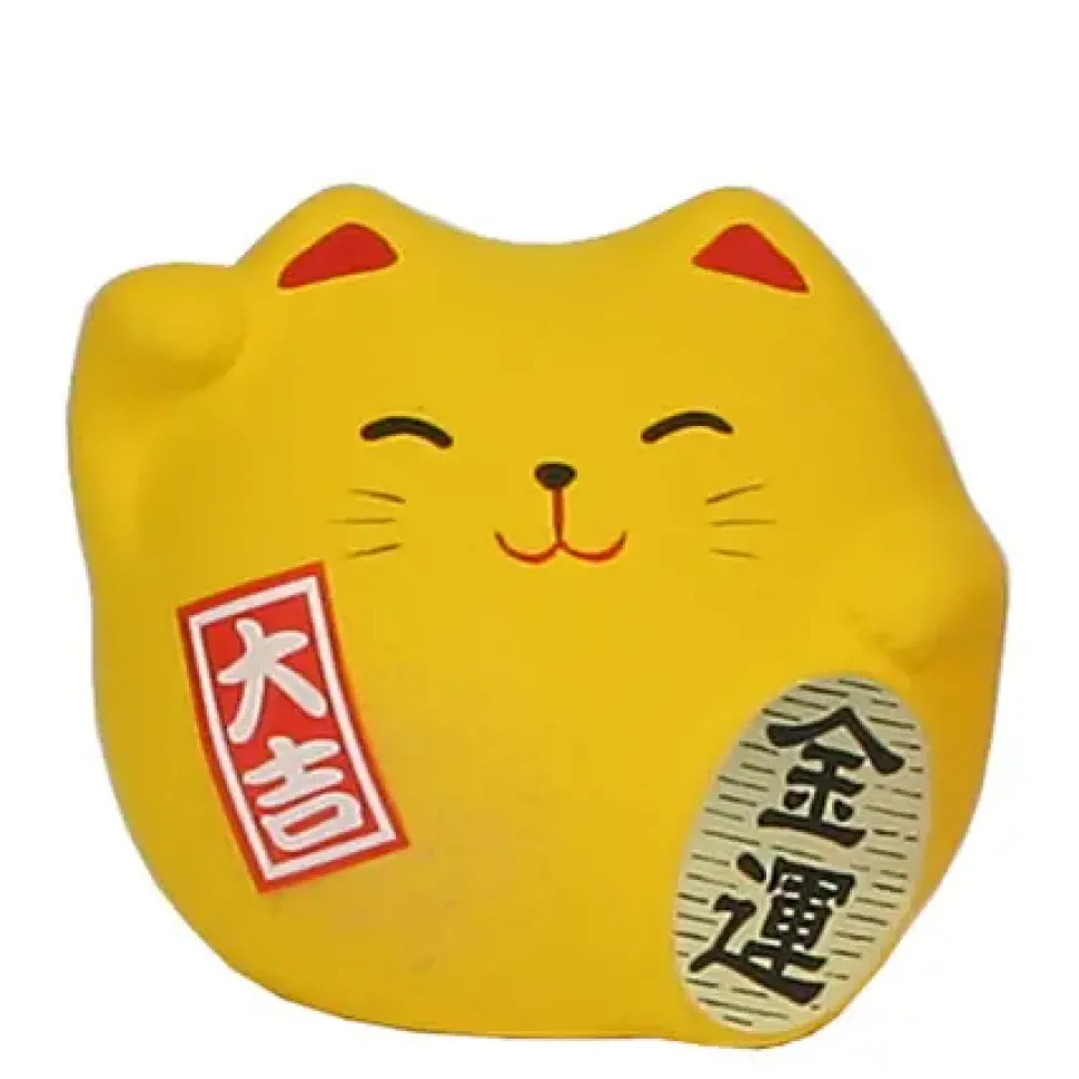 feng_shui_cat___yellow_0.webp MIYA Company Figurines^Feng Shui Cat 2.25" - Yellow