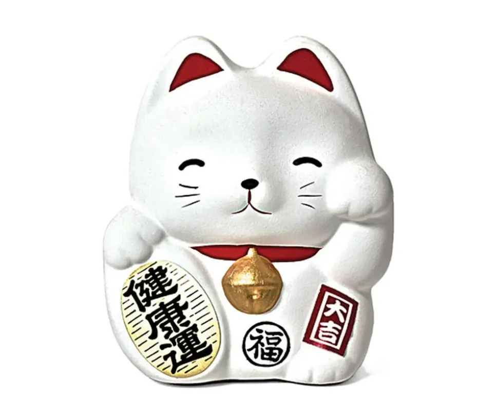 feng_shui_fortune_cat_ban_1-2.webp MIYA Company Figurines^Feng Shui Fortune Cat Bank - White