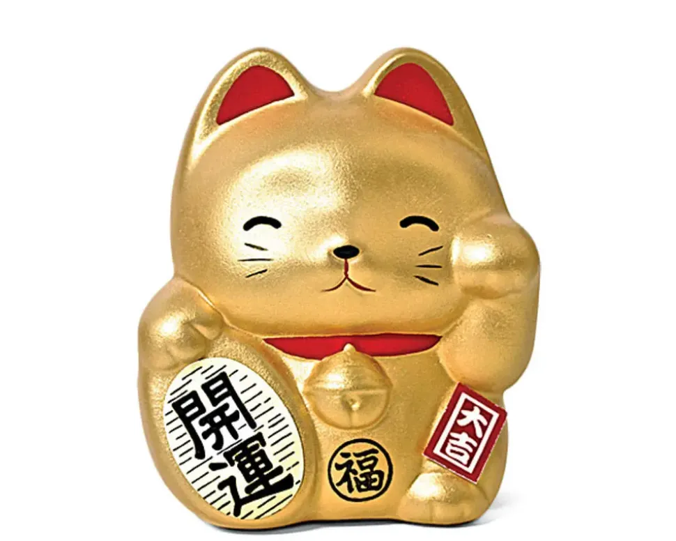 feng_shui_fortune_cat_ban_1.webp MIYA Company Figurines^Feng Shui Fortune Cat Bank - Gold