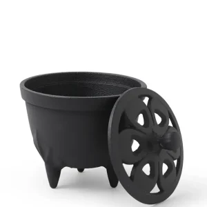 MIYA Company Incense^Incense Holder Cast Iron Black Flower Petal