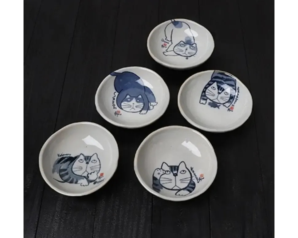 kabamaru__mini_dish_set_3.webp MIYA Company Cats^Kabamaru 4.25" Mini Dish Set