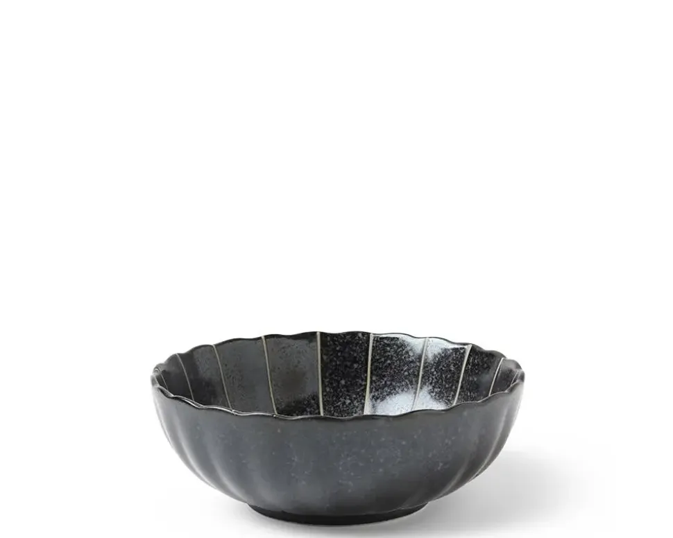 kasa_lines_black__bowl_1.webp MIYA Company Medium Bowls^Kasa Lines Black 5.5" Bowl