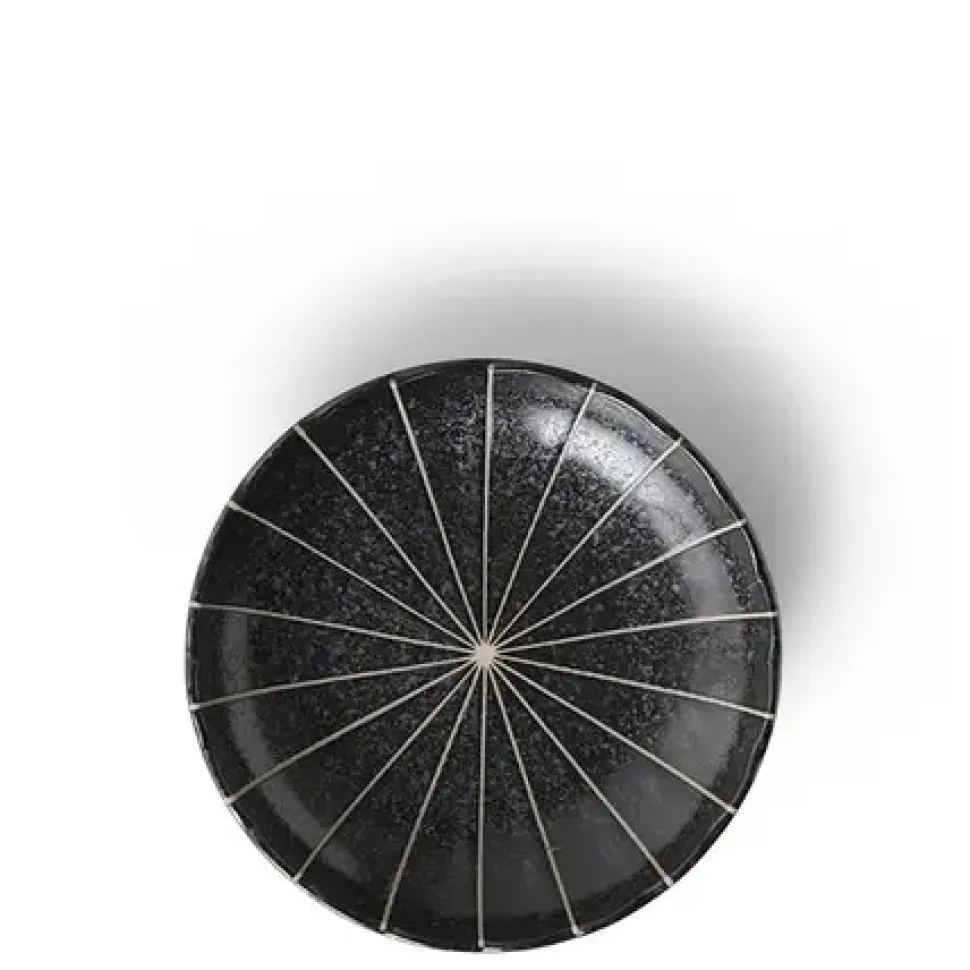 kasa_lines_black__plate_0.webp MIYA Company Small Plates^Kasa Lines Black 4.75" Plate