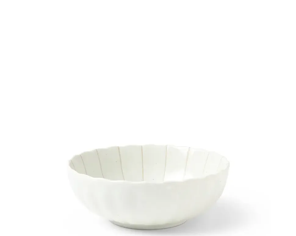 kasa_lines_white__bowl_1.webp MIYA Company Medium Bowls^Kasa Lines White 5.5" Bowl