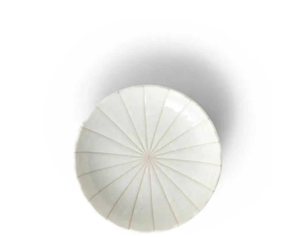 kasa_lines_white__plate_1.webp MIYA Company Small Plates^Kasa Lines White 4.75" Plate