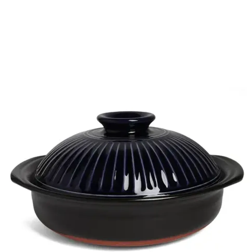 kikka_blue_donabe_cassero_0-2.webp MIYA Company Donabe Casseroles^Kikka Blue Donabe Casserole 11"