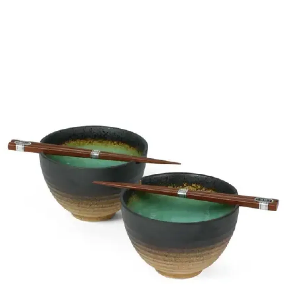 kosui_green__bowl_for_two_0.webp MIYA Company Bowl Sets^Kosui Green 5.5" Bowl For Two Set
