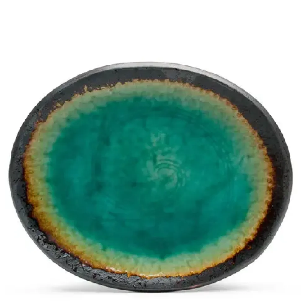 kosui_green__x__oval_plat_0.webp MIYA Company Medium Plates^Kosui Green 7" X 5.75" Oval Plate