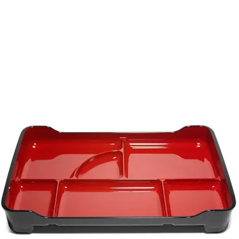 lacquered_lunch_tray__x___0.webp MIYA Company Sushi Service^Lacquered Lunch Tray 14" X 9.5" - Red