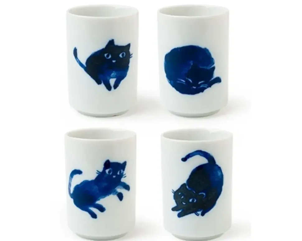 midnight_blue_cat_cup_set_1.webp MIYA Company Cats^Midnight Blue Cat Cup Set